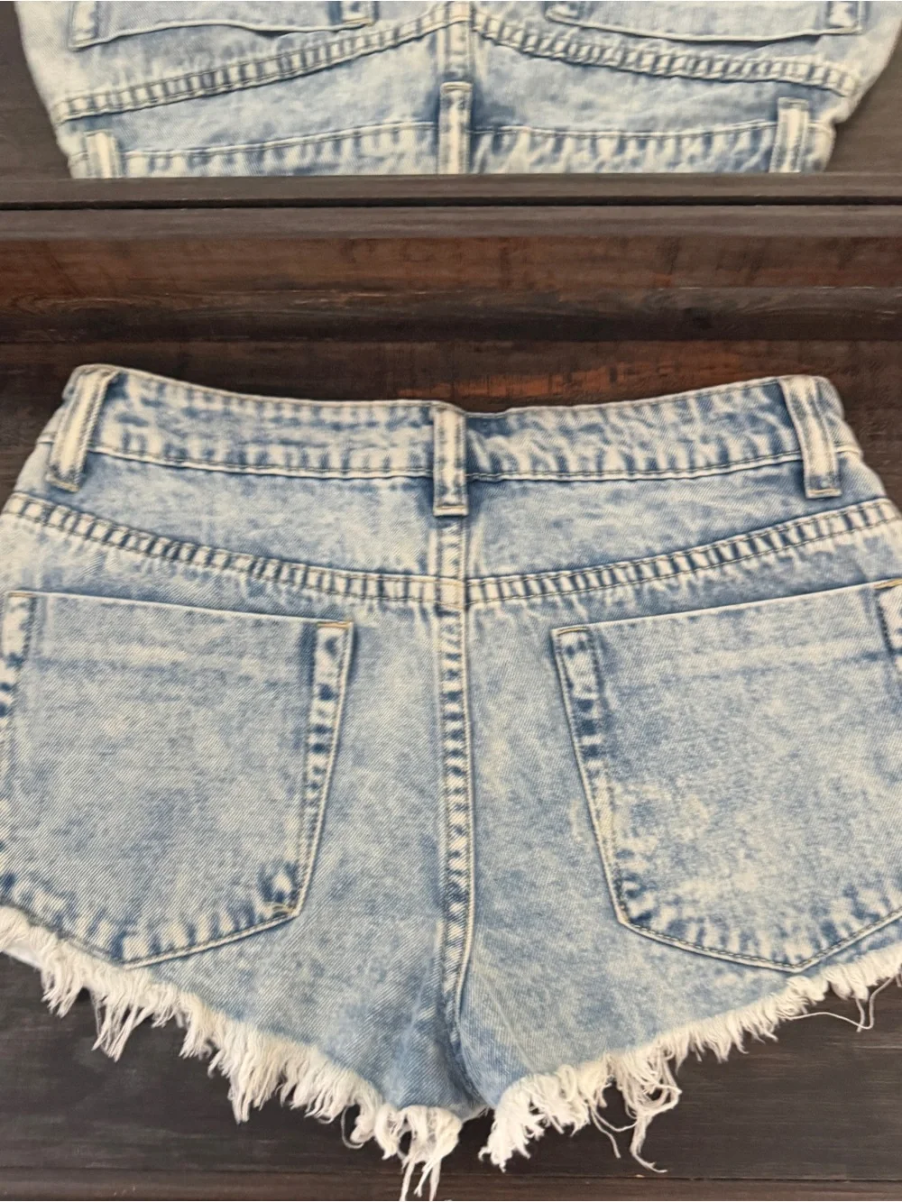 Light Wash Blue Denim Shorts